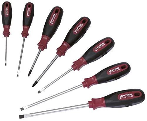 KRAFTWERK 4160 7-teilig ergokraft Schraubendrehersatz - PH - Schraubendreher-Sets mit ergonomischem 2-Komponenten-Handgriff für besten Komfort. Langlebige Klingen aus gehärtetem S2-Stahl für professionelle Anwendungen.