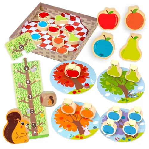Nene Toys Obstgarten Spiel ab 2 Jahre - Kooperatives Brettspiel für Kleinkinder - Kinderspielzeug & Lernspiel ab 2 Jahren, Gesellschaftsspiel aus Holz, Geschenk für Jungen & Mädchen 2 3 Jahre