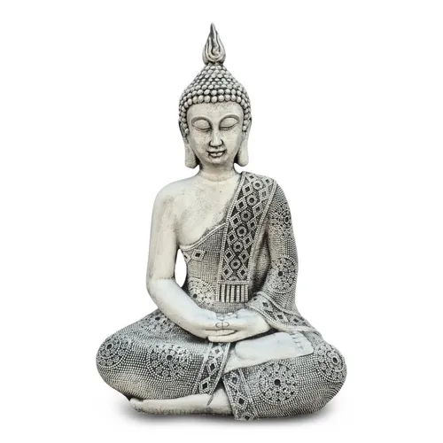 Gartenfigur Thailändische Buddha Statue - 49 cm Steinguss, frostfest - Figuren und meditative Gartenfigur aus Steinguss, ideal für Ruhe und Entspannung im Außenbereich. Detailreiche Verarbeitung und witterungsbeständig für eine zeitlose Gestaltung.