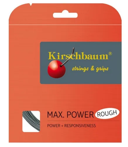 Kirschbaum Tennissaite Max Power Rough (Haltbarkeit+Spin) silber 12m Set, Saitendicke: 1.25