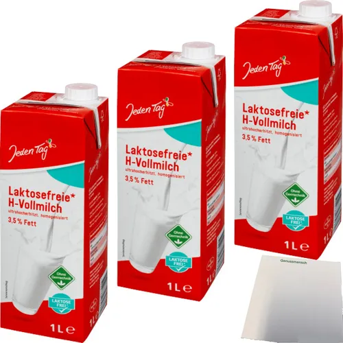Jeden Tag laktosefreie haltbare Milch 3,5% 3er Pack 3x1l Packung usy Block