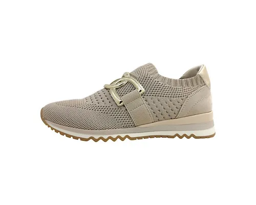 MARCO TOZZI Damen Slip On Sneaker - Beige (Dune Comb), 39 EU - Damen-Sneaker mit innovativer Feel Me Sohle für höchsten Tragekomfort. Wechselfußbett ermöglicht individuelle Anpassung. Hochwertige Materialien und italienisches Design vereinen Stil und Bequemlichkeit.