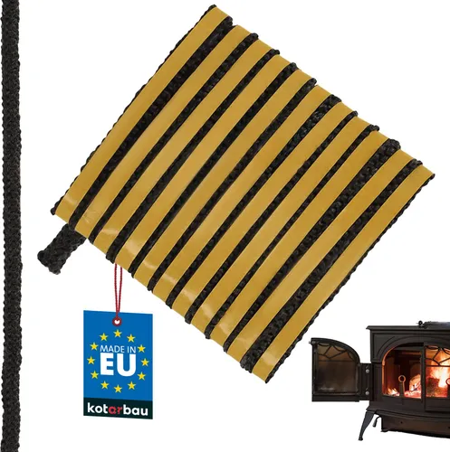 KOTARBAU® Kamin Dichtband Selbstklebend 8 x 3 mm Glasfaser Dichtungsband für Kaminofen 2,5 m Kamindichtung Ofendichtband Hitzebeständig Schwarz