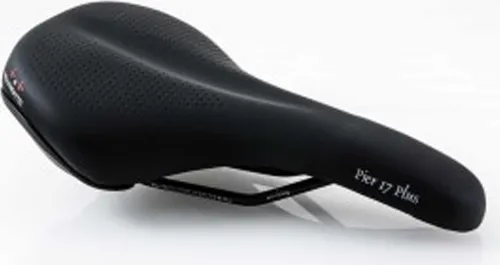 P&P Bequemsattel Pier 17 Plus 517P - Fahrradsattel für Trekking, mit spezieller Polsterung für optimale Dämpfung und Druckminderung im sensiblen Bereich, leicht mit nur 395g und sportlichem Design, geeignet für Damen und Herren.