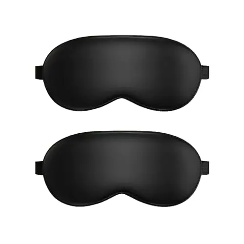 Stück Schlafmaske aus Seide,Schlafbrille,Damen Deep Bequem,Herren Sleep Sleeping Mask Augenklappe,Hautfreundlich,Frauen Schlafen Schlafmask,mit Verstellbarem für Druckentlastung und Tiefen Schlaf 2