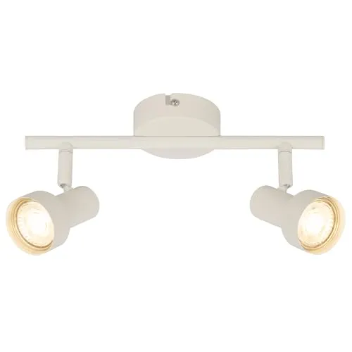 BRILONER - Deckenlampe schwenkbar, GU10 Fassung, max. 9W, Deckenleuchte, Lampe, Wohnzimmerlampe, Schlafzimmerlampe, Küchenlampe, Deckenstrahler, Deckenlampe Wohnzimmer, 27,5 cm, Altweiß