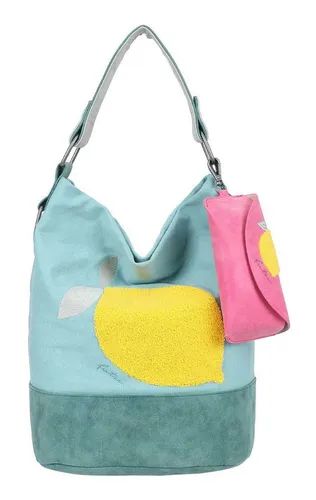 Fritzi aus Preußen Schultertasche Limited Squeezy Lemon Hobo Bag - Schultertasche mit praktischem Brillenetui, geräumigem Hauptfach und stylisher Canvas Optik in leuchtendem Squeezy Lemon – ideal für den Alltag.