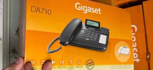 Gigaset DA710 - Schnurgebundenes Telefon mit klappbarem Display - Festnetztelefon mit klappbarem Display, Freisprechfunktion und Telefonbuch für 100 Einträge – ideal für flexibles Telefonieren zu Hause oder im Büro.