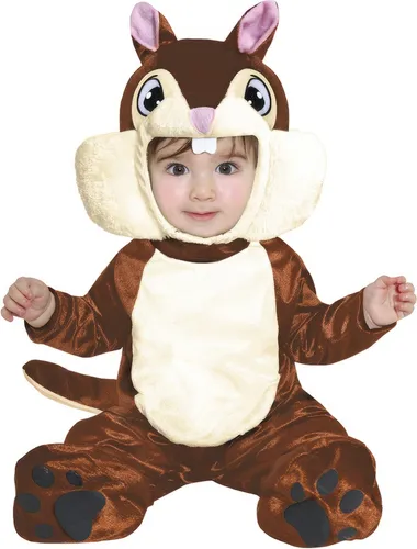Baby Eichhörnchen Kinderkostüm - 12-18 Monate - Süßes Kostüm für Karneval oder Fasching, inklusive Einteiler mit Füßlingen und Mütze. Ideal, um warm angezogen zu werden und dabei niedlich auszusehen.