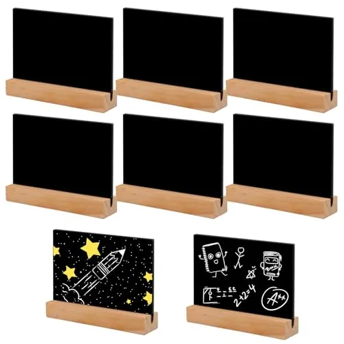 Stück Kreidetafel Klein, Mini Kreidetafel mit Ständer Kleine Tafel zum Beschriften Buffet Schilder Tischkarten für Hochzeit Party Geburtstag Bar Preisschilder Dekoration 8