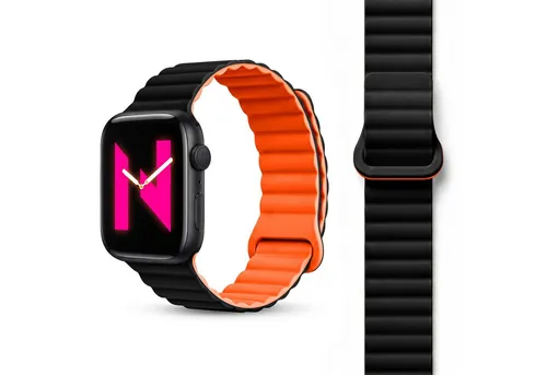 Nalia Smartwatch-Armband Apple Watch 49mm/46/45/44/42(Serie 1-3), Magnetisches Silikon Ersatzband / für Sport Fitness Uhr / Atmungsaktiv