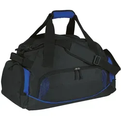 Sporttasche Universal Schwarz/Blau 56L Weekender Damen mit Schuhfach, 60x36x26cm – Reisetasche Herren mit Seitentaschen