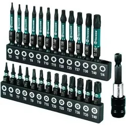 Torx-Bit-Set 26-teilig T5-T40 – Magnetische Sicherheits-Bits aus S2 Stahl