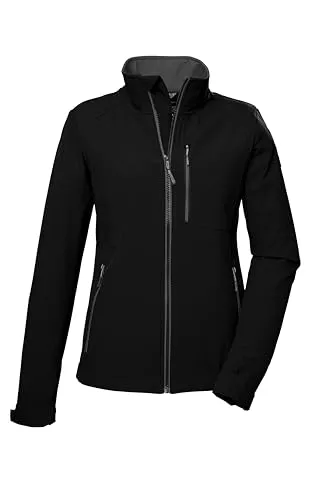 killtec Damen Softshelljacke/Outdoorjacke mit Stehkragen KOS 264 WMN SFTSHLL JCKT, schwarz, 40, 41317-000