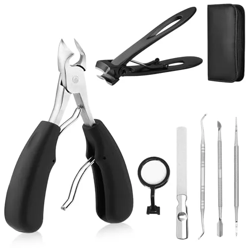 Navaris Nagelschere & Nagelknipser Set für Fussnägel - Klassisches Fußnagelschere Set - Nagelzange für dicke Nägel - Nagelzangen für Fußnägel Profi Pediküre