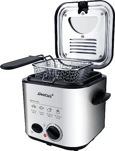 Steba Edelstahl Mini-Fritteuse mit Fondue-Set 2in1