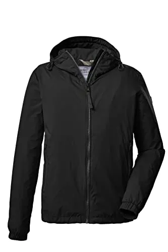 G.I.G.A. DX Herren Casual Funktionsjacke mit Kapuze - Funktionsjacke in Schwarz, winddicht und wasserabweisend mit einer Wassersäule von 8.000 mm. Ideal für Outdoor-Aktivitäten und umweltfreundlich dank PFC-freier Herstellung.