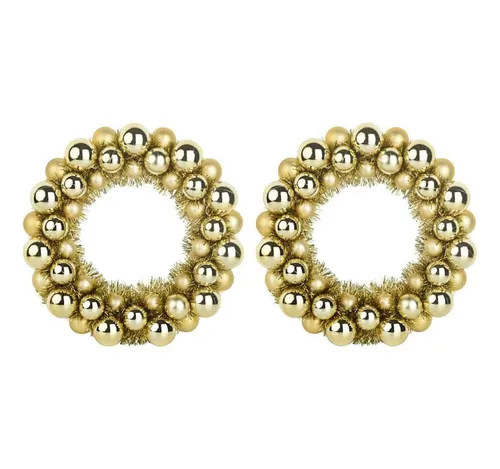 vidaXL Weihnachtsballkränze 2 pcs Gold in gold von vidaXL
