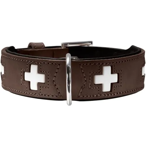 Hundehalsband Hunter Swiss 24-28.5 cm - Halsbänder, hochwertiges Lederhalsband für Hunde, robust und stilvoll, ideal für den täglichen Gebrauch.