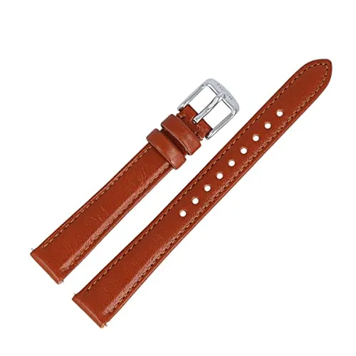 Fossil Uhrenarmband 14mm Leder Braun Silber von Fossil