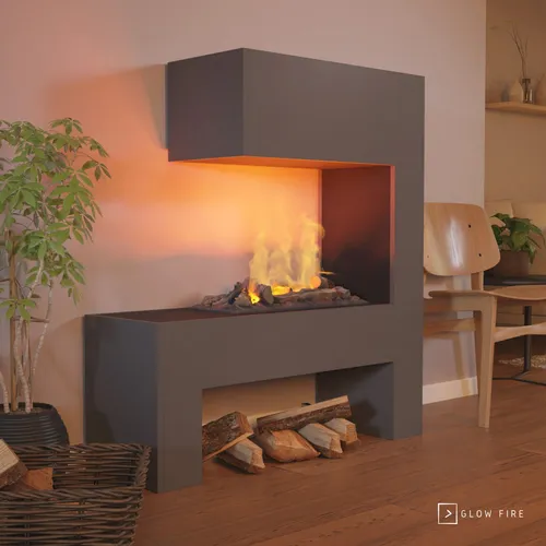 GLOW FIRE Elektrokamin 'Mozart' | Wasserdampf Kamin in Grau in weiß von Glow Fire