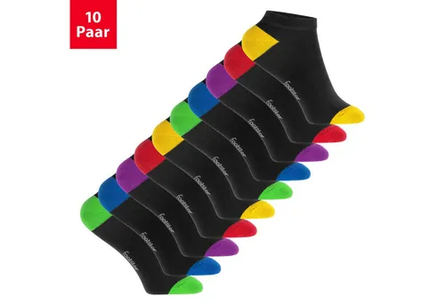 Footstar Kurzsocken Kinder Sneaker Socken (10 Paar) Ferse/Spitze farbig