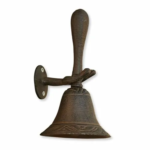 Loberon Glocke Guemar, charmantes Vintage-Accessoire, im Antik-Look, Dekoobjekt, Gartendekoration, Gusseisen, antikbraun