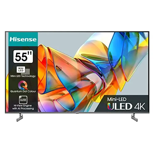 Hisense 55U6KQ 55 Zoll 4K Mini LED ULED HDR Smart TV in grau von Hisense