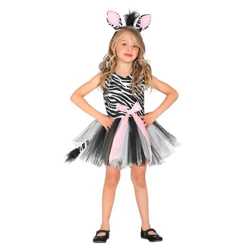 W WIDMANN MILANO Party Fashion - Kinderkostüm Zebra, bezauberndes Tutu-Kleid für Fasching, ideal für 3-4 Jahre