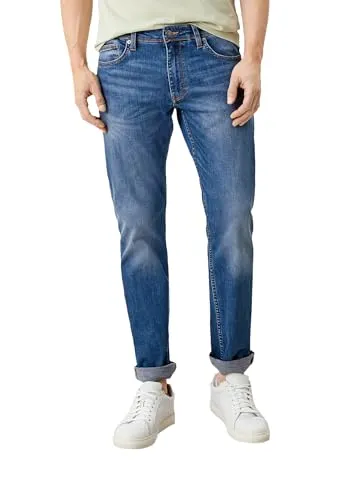 s.Oliver Herren Pants 130.11.899.26, Blue Stretched Denim, Slim Fit - Moderne Herrenjeans im 5-Pocket Design, elastischer Stoff für optimalen Tragekomfort. Ideal für lässige Looks, bequem geschnitten mit Mid Rise Bund.