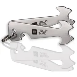 FABACH Schlüsselanhänger Trolley Shark Einkaufswagenlöser in silber von FABACH