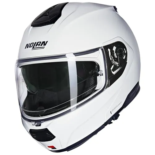 Nolan N100-6 Classico Klapphelm - Weiß - M - Modularer Motorradhelm mit Dual-Action Kinnschutz-Öffnungssystem für maximale Flexibilität und Sicherheit. Ideal für Fahrer, die Komfort und Schutz vereinen möchten.