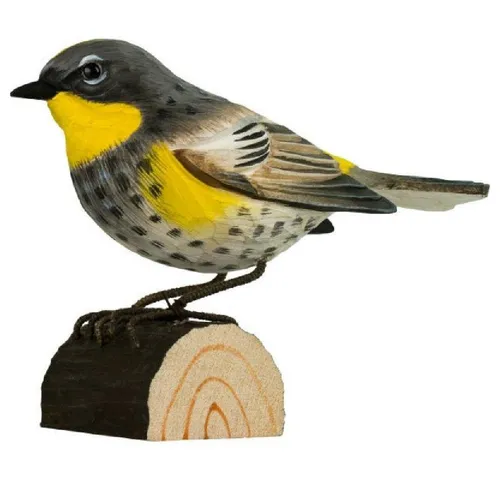 WILDLIFEGARDEN DecoBird Kronenwaldsänger aus Holz - Handgeschnitzte Gartendeko in Form eines nordamerikanischen Vogels. Aus hochwertigem Lindenholz gefertigt und umweltfreundlich bemalt, bringt dieser dekorative Vogel schwedisches Design in Ihren Garten.