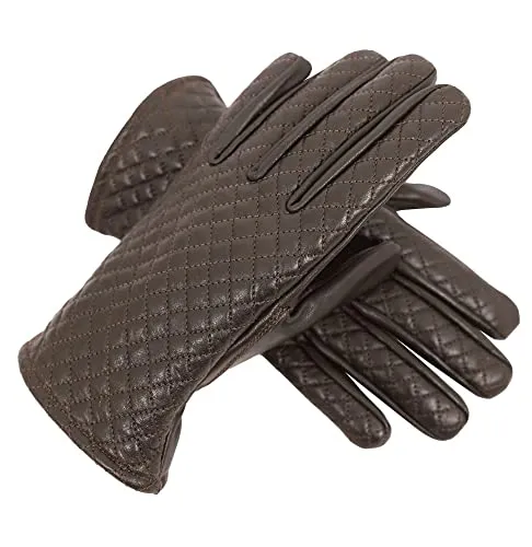 Lederjacken24 Damen Echtleder Lederhandschuhe Lammnappa dunkelbraun Größe XL