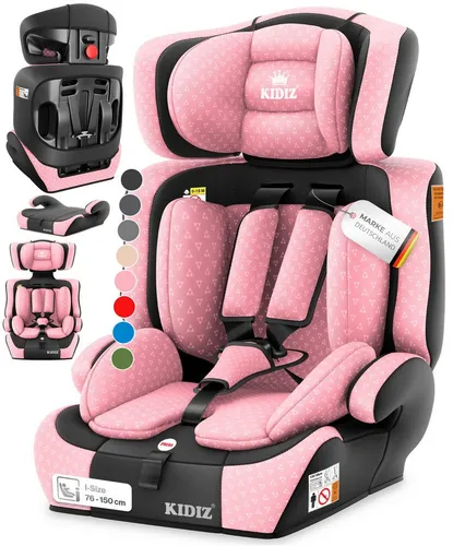 KIDIZ Autokindersitz 1-12 Jahre, Gruppe 1+2+3, 9-36 kg, mitwachsend