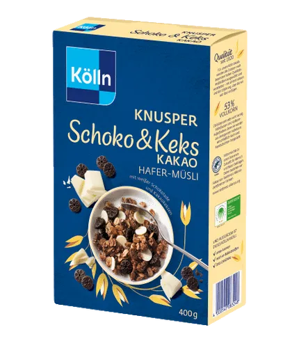 GOURVITA DE Kölln Müsli Knusper Schoko & Keks Kakao, 400g 11449