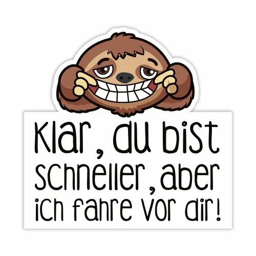 Faultier Auto-Aufkleber I 20 cm I Fahrzeugaufkleber I wetterfest I kfz_692