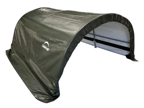 ShelterLogic Folien Weidezelt - Zeltgarage Run-In-Shed 300x260x150 cm, ideal für die tiergerechte Unterbringung und schnelle Montage