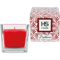 HS Candle Duftkerze & Glas Viereck 8 x 7,5 cm Rose