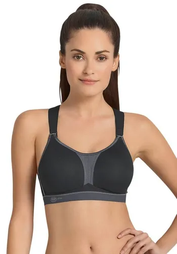 Anita Active Damen Dynamix-Star Sport-BH, schwarz/anthrazit 445, 85B - Funktionsunterwäsche, bietet optimale Unterstützung und Komfort für sportliche Aktivitäten, ideal für aktive Frauen.