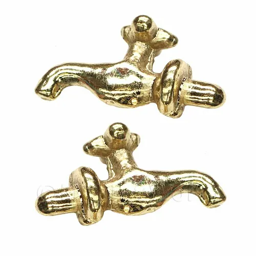 Paar Puppenhaus Miniatur 1: 12th Maßstab Externe Messing Armaturen