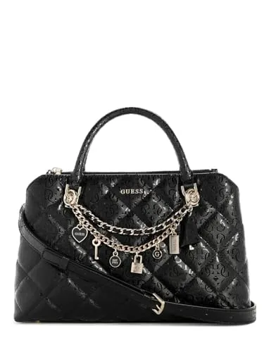 Guess Henkeltasche Libby 2 Compartment Satchel schwarz in schwarz von GUESS