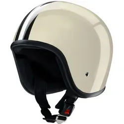 Redbike RB-680/RB-681 Jethelm - Beige/Schwarz/Weiß - XL - Motorradhelm im Retro-Design, aus leichtem Fiberglas mit Textil-Innenfutter und integrierter Brillenschlaufe – ideal für stilbewusste Fahrer.