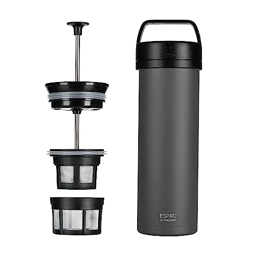 ESPRO P0 Ultralight – Französische Kaffeepresse für unterwegs - Kaffeepressen für Reisen und Camping, doppelwandig vakuumisoliert, hält Getränke stundenlang warm und ist die leichteste ihrer Art mit nur 210g!