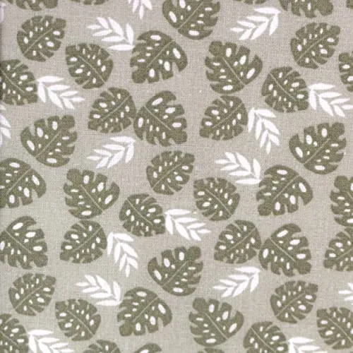 MAGAM-Stoffe Blätter Freunde Baumwollstoff Kinder Oeko-Tex Meterware 50cm (Blätter Beige)