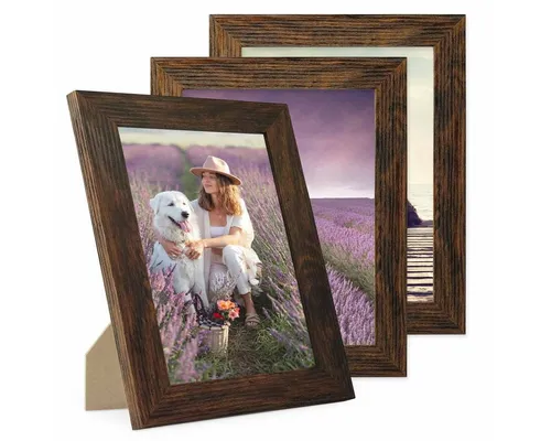 PHOTOLINI Bilderrahmen 3er Set breite Rahmen, extra Zubehör, (3er Set), im modernen Stil für Ihre stilvolle Wanddekoration