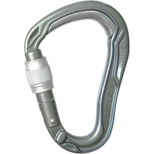 Edelrid HMS Bulletproof Screw II - Karabiner slate-eloxiert - Robuster HMS-Karabiner mit Stahleinsatz für reduzierte Abnutzung, ideal für Kletterer. Der Key-Lock-Verschluss ermöglicht einfaches Handling und die H-Profil Technologie sorgt für geringes Gewicht.