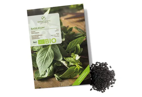 Growgreens Kräutersamen BIO Thai Basilikum Samen - Küchenkräuter Saatgut bio. Anbau 250 Korn