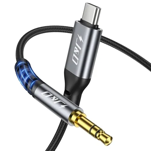 J&D USB C zu 3,5 mm Audio Adapter, Type C zu aux Kopfhörer männlich Kabel Auto aux Kabel für Nylon geflochten, kompatibel mit iPhone 16/17 Serie, Galaxy S24/S25 Serie, 2 m