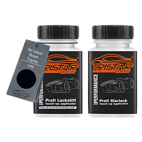 TRISTARcolor Autolack Lackstift Set für Lexus/Scion/Toyota 1H2 Dark Steel Perl/Deep Titanium Perl Basislack Klarlack je 50ml